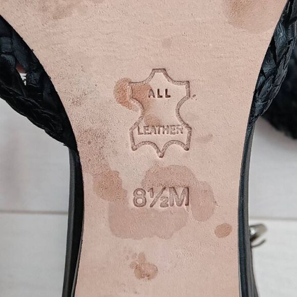 J Vincent Women's Weave Pattern Espadrille Flats Shoes Black 8.5M - Picture 6 of 6